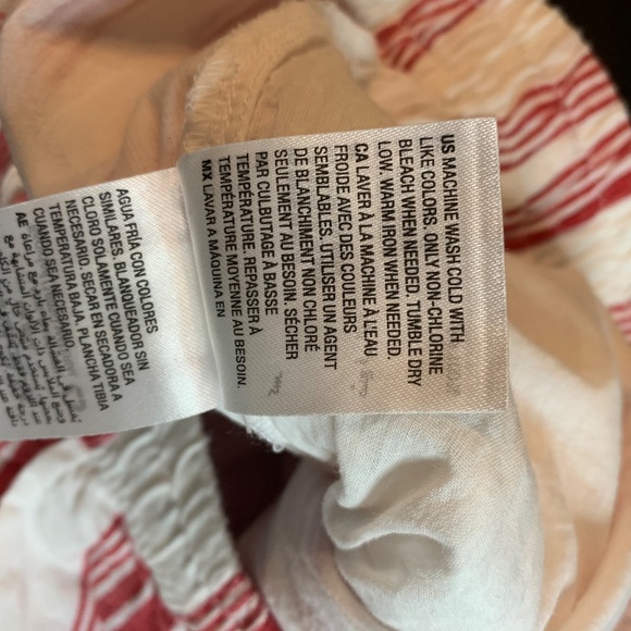 Women’s Charter Club Red and White Striped Pants, Size L - Picture 7 of 8